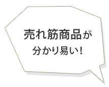 売れ筋商品がわかり易い!